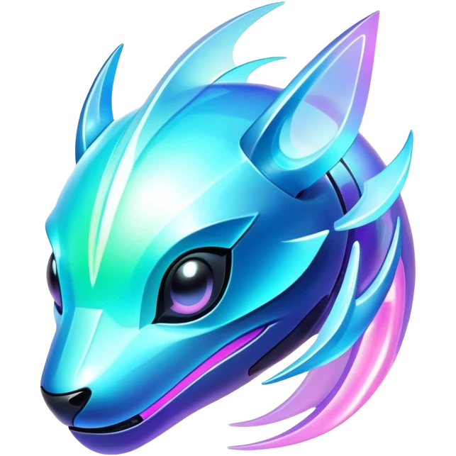  Shiny sparkly transparent bioluminescent luminescent vibrant bright pastel dark exotic iridescent colorful gradients futuristic modern cyber-Protogen-Fakémon-Pokémon-Vernid-creature emoji