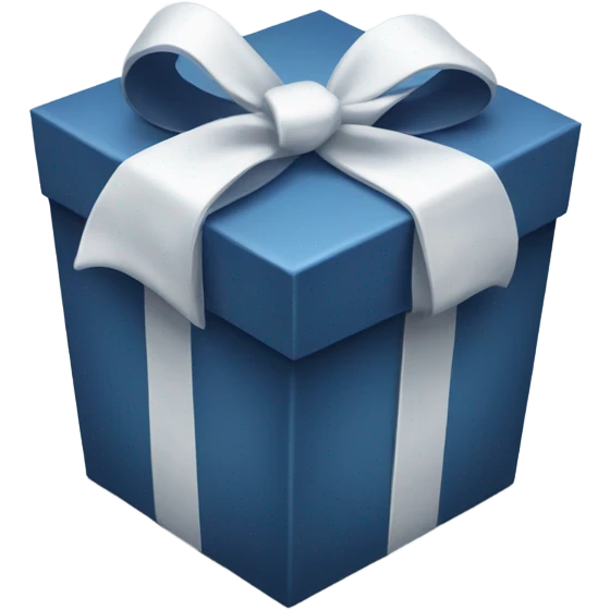 dark blue gift box with white bow emoji