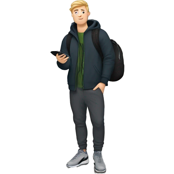 Young white man wearing nike tech fleece smoking at a train station holding a Bluetooth speaker  emoji