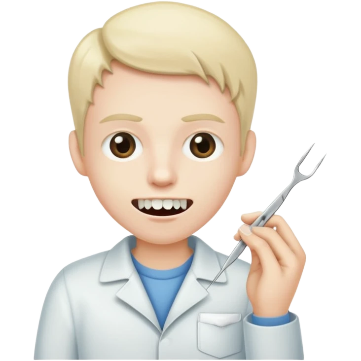 Tooth extracted holded by tweezer out of pocket  emoji