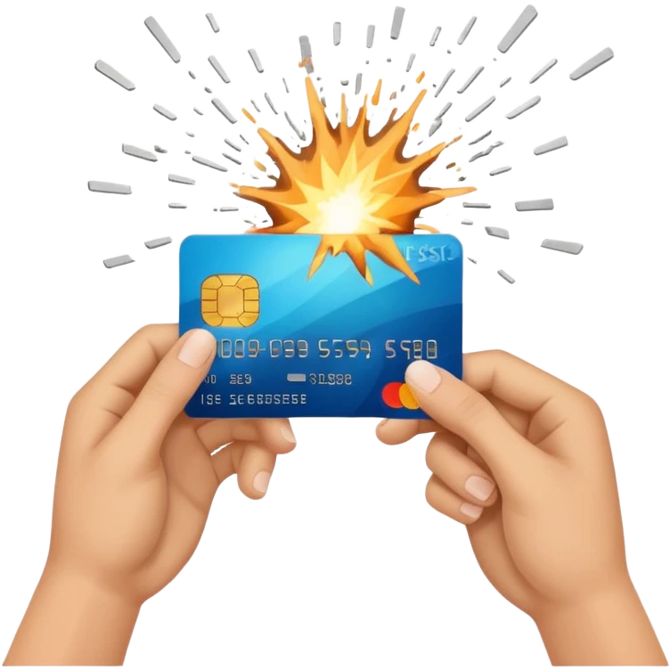 hand holding exploding credit card forward emoji