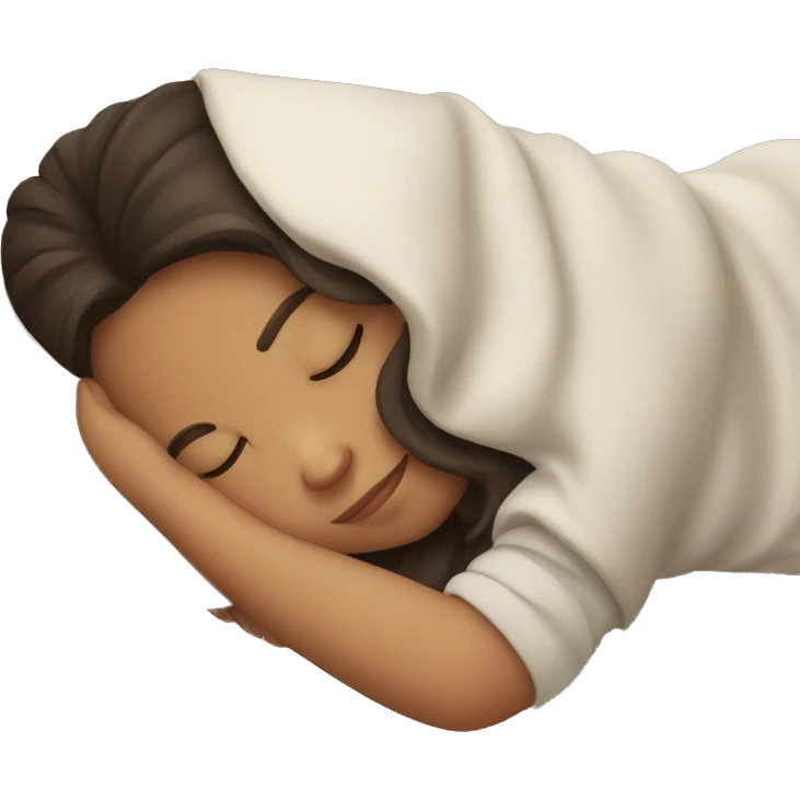 Brunette girl sleeping emoji