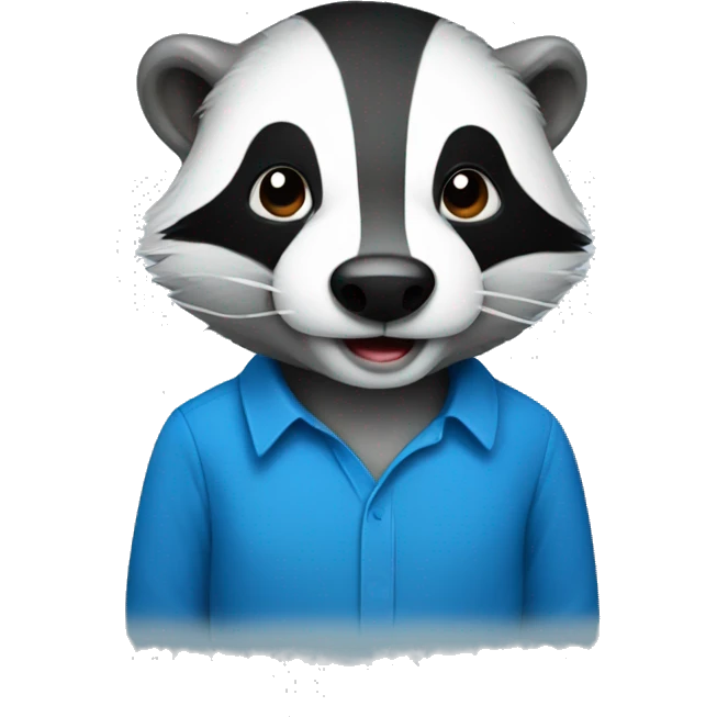 badger with blue shirt emoji