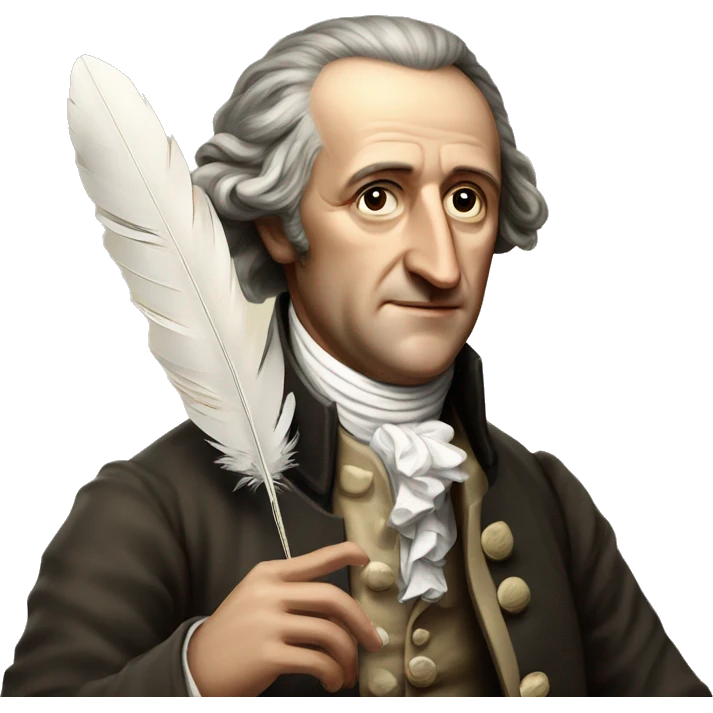Goethe holds a feather in his hands emoji