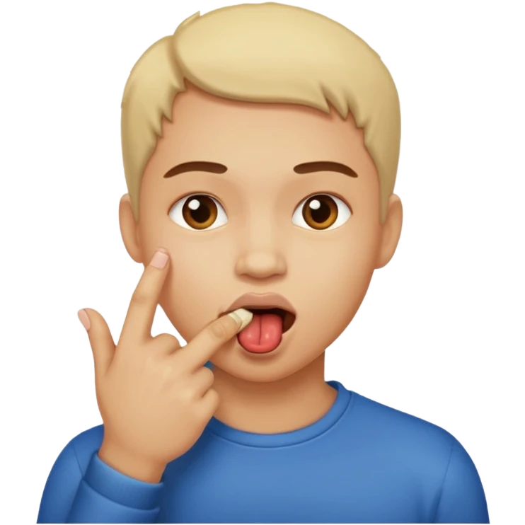 Kinky face biting finger  emoji