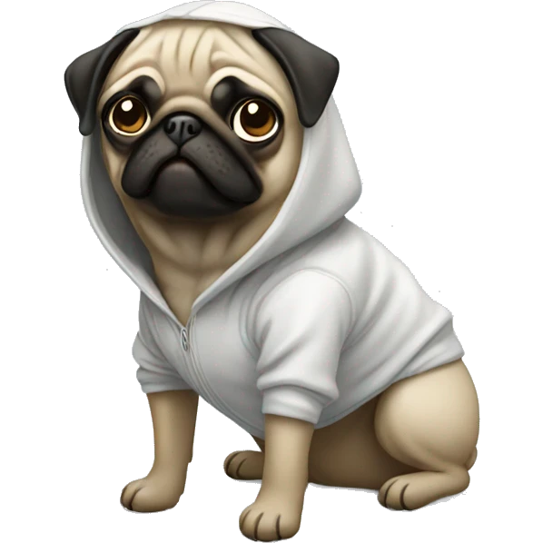 Pug wearing a hoodie emoji