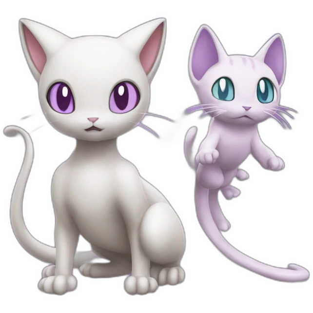 Mewtwo and mew pokemon emoji