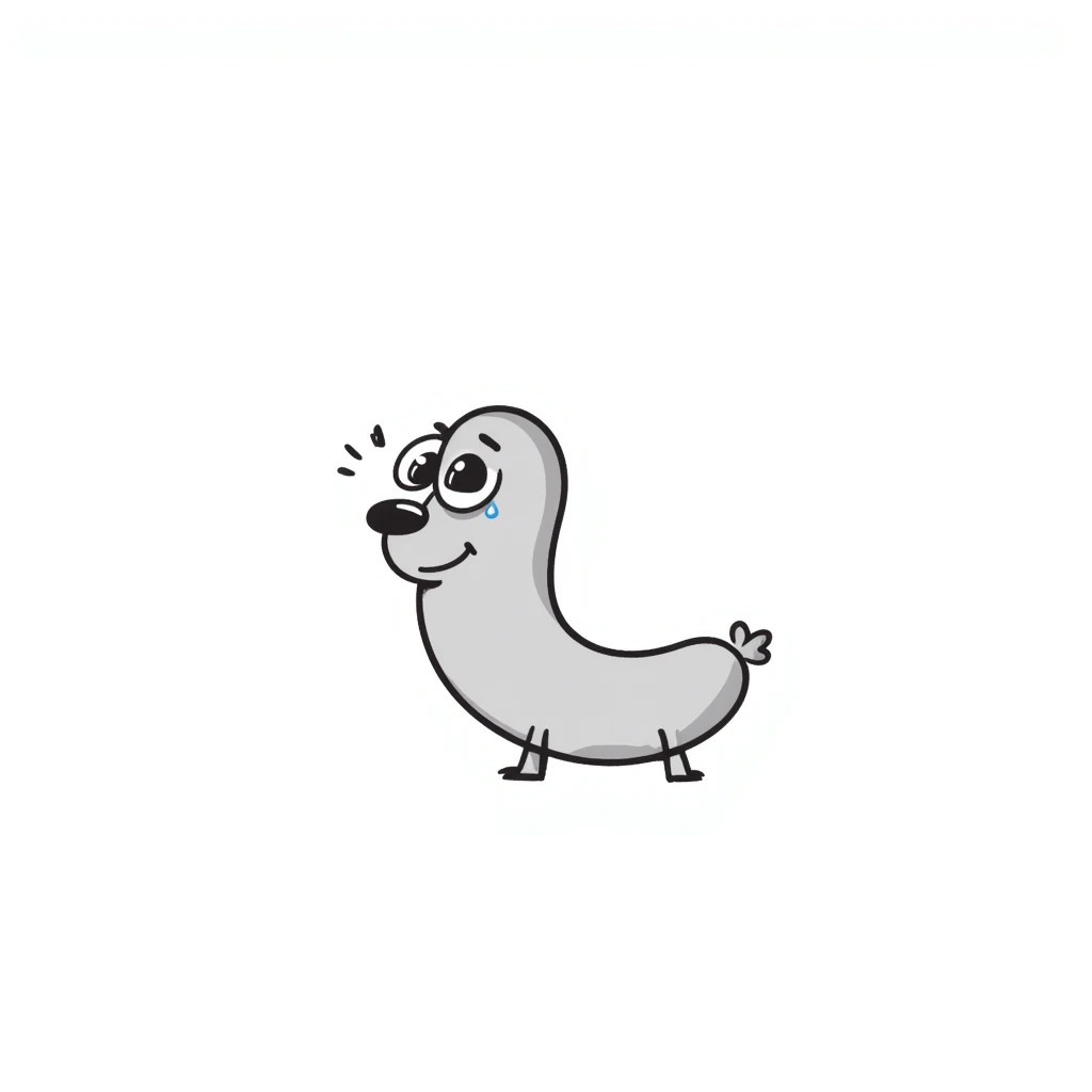 sausage with a sad face emoji