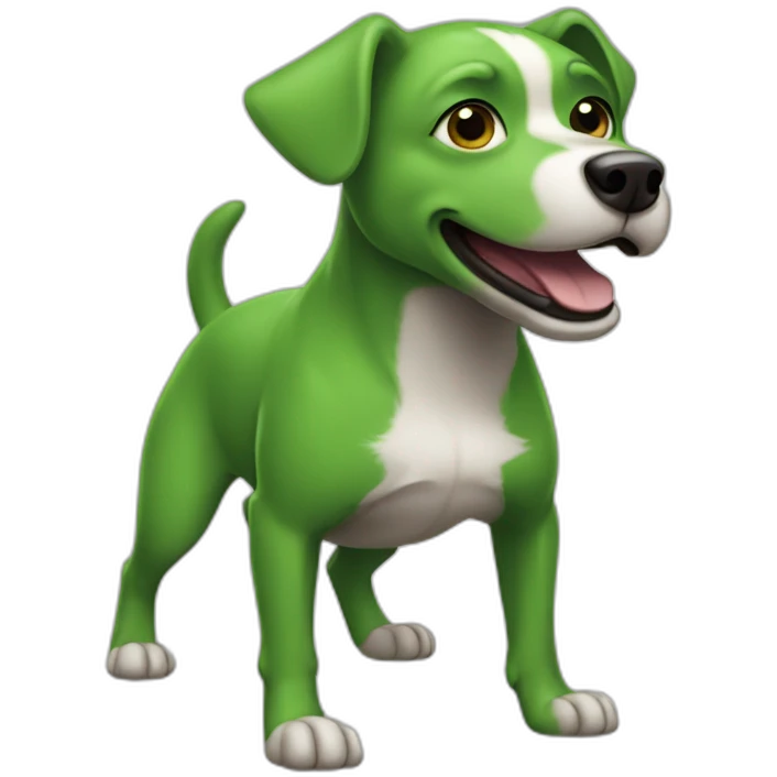 Green dog emoji