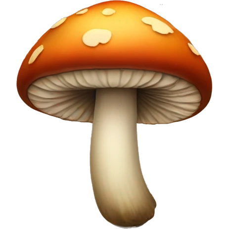 Mushroom with fall leaves on it emoji