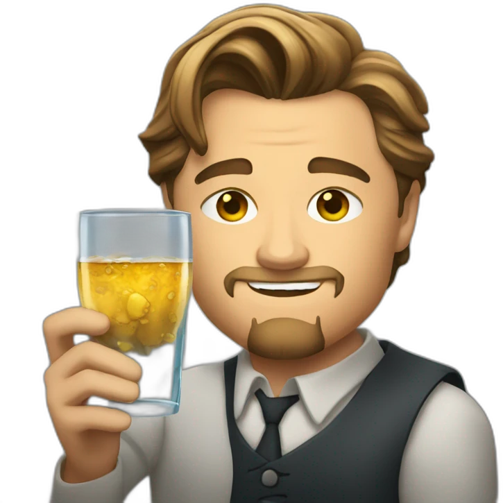 leonardo dicaprio holds a glass emoji