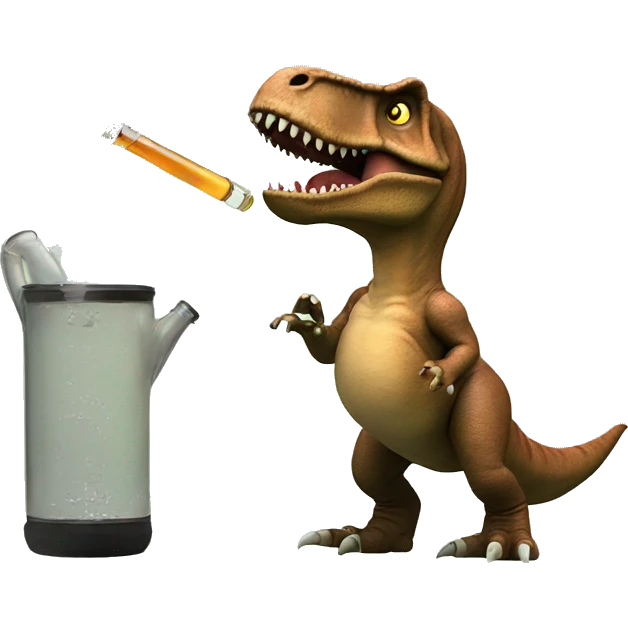 T-Rex hitting a bong emoji