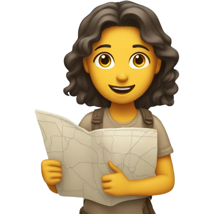 girl emoji holding map emoji