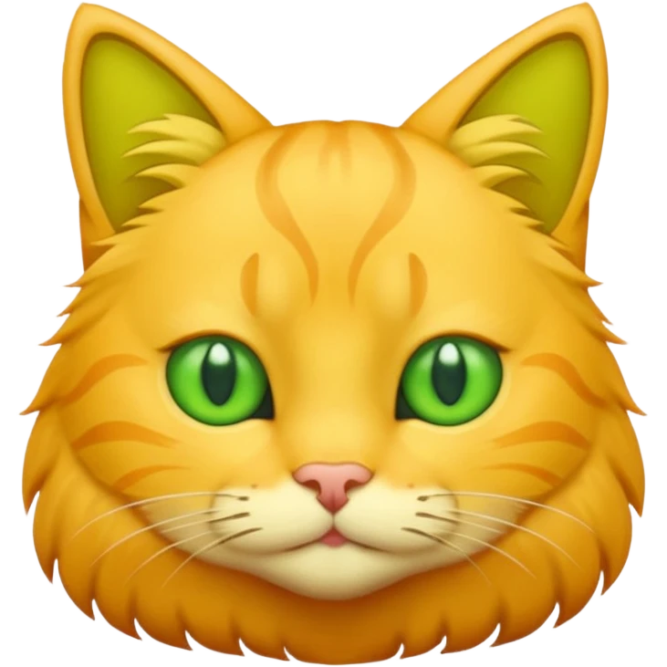 GATO AMARILLO SIN OREJAS VERDES emoji