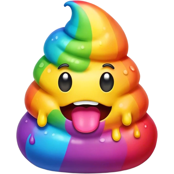 a rainbow poop emoji monster emoji