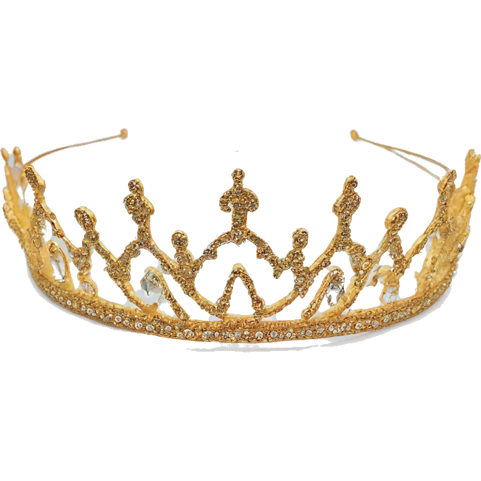 dainty gold crown crystal tiara  headband emoji