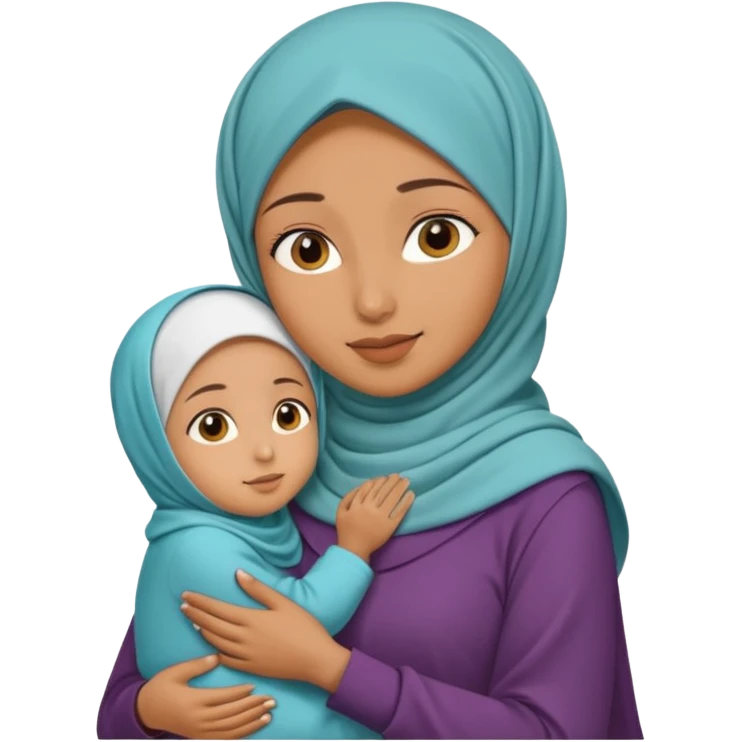 Make a Muslim with a kid wearing a hijab  emoji