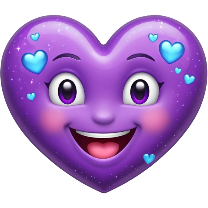 Laughing Glittery purple heart emoji