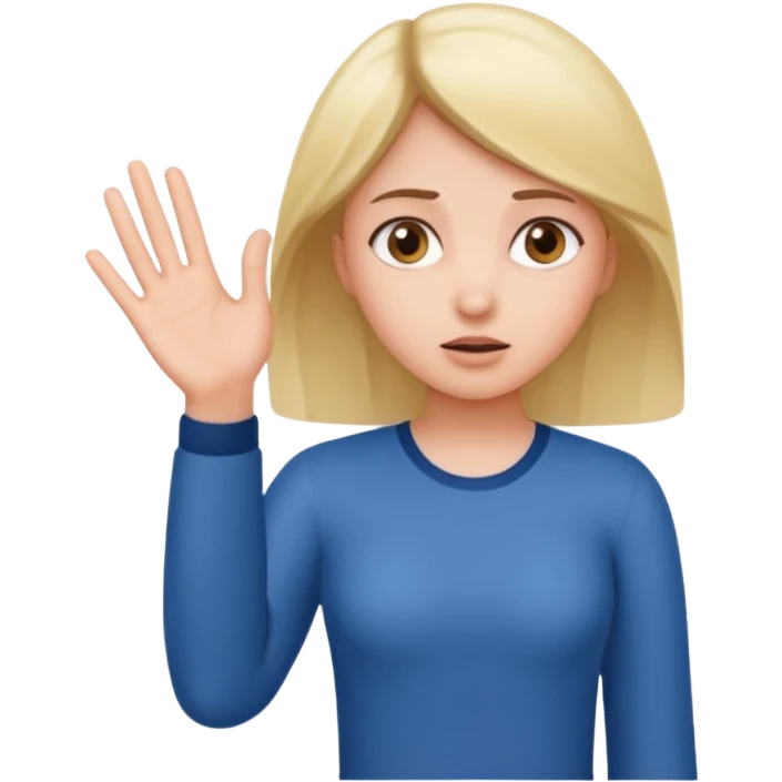 Girl with one hand higher and one hand lower palms out confused  emoji