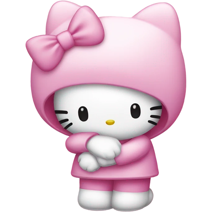hello kitty and my melody hugging emoji