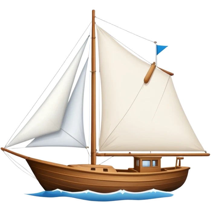 Sailboat – White sail on wooden hull emoji