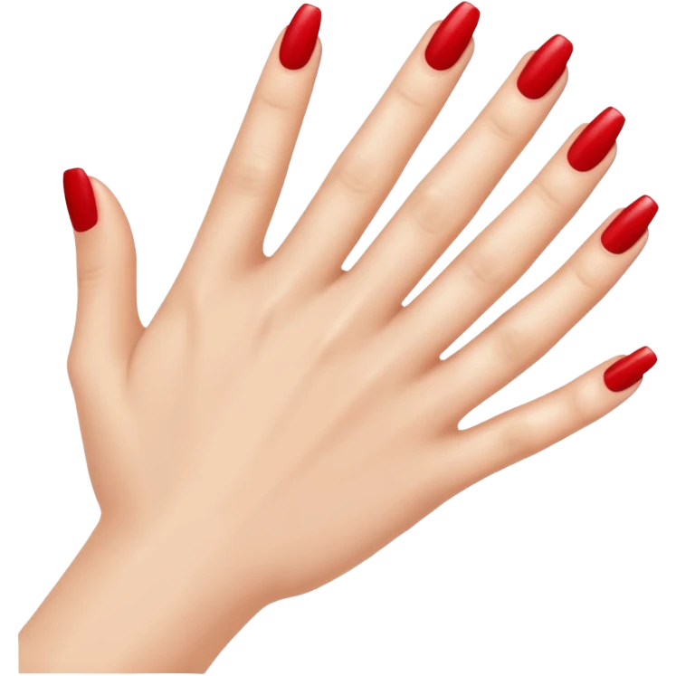 A woman's hand with red nail polish emoji