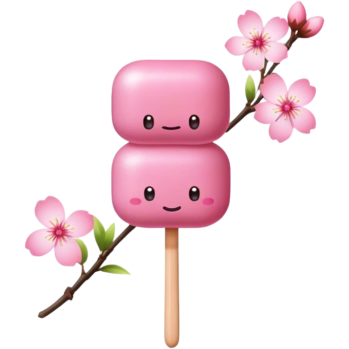 Dango with Sakura flower emoji