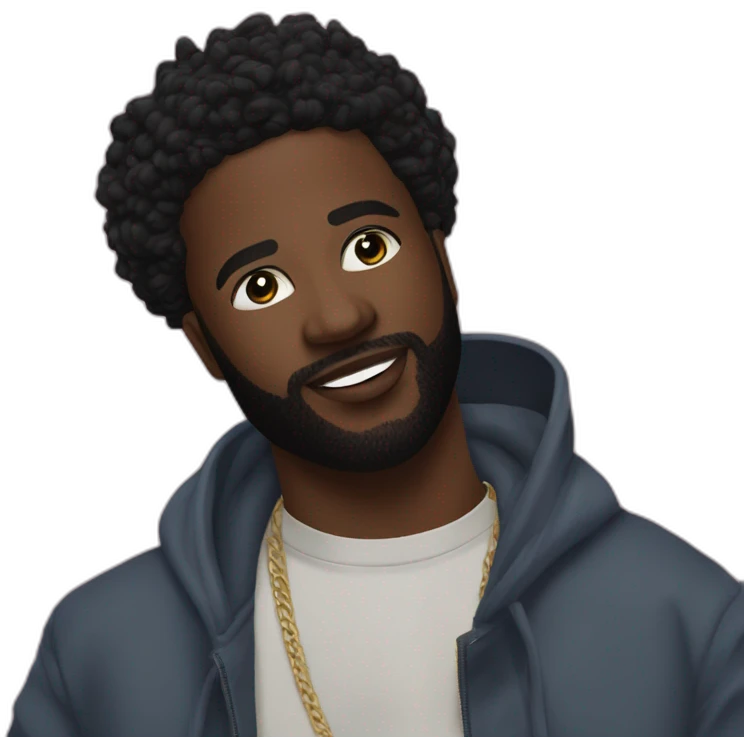 Damso qui fait 🖖🏾 et qui ne sourir pas emoji