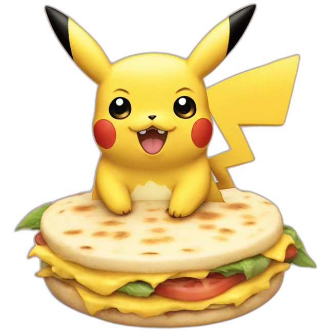 PIKACHU COMIENDO AREPA emoji