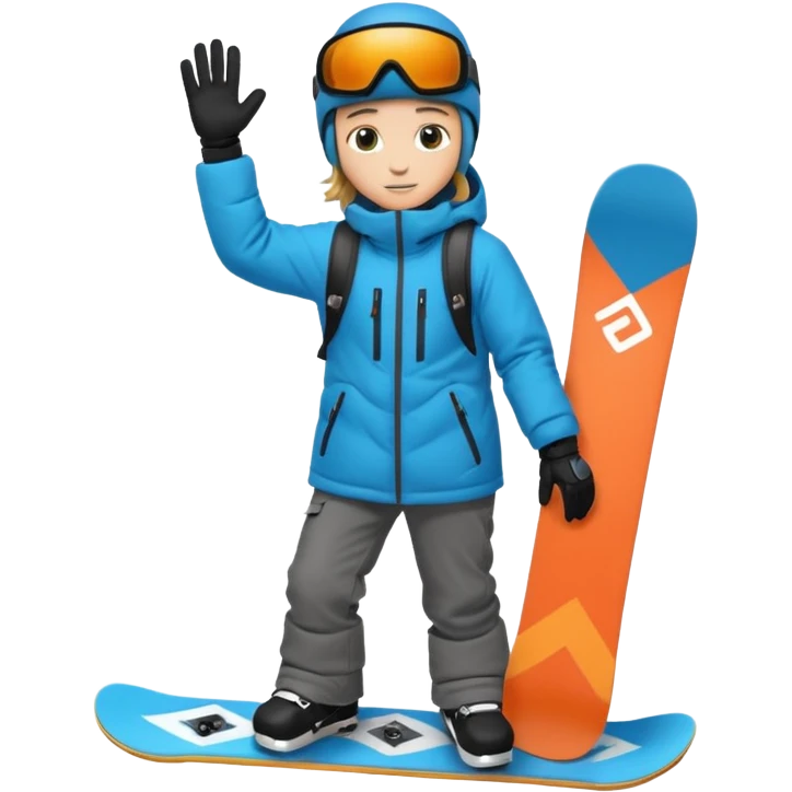 Snowboarder hold full body emoji