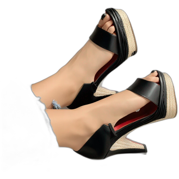 Platform wedges black louboutin sandal emoji