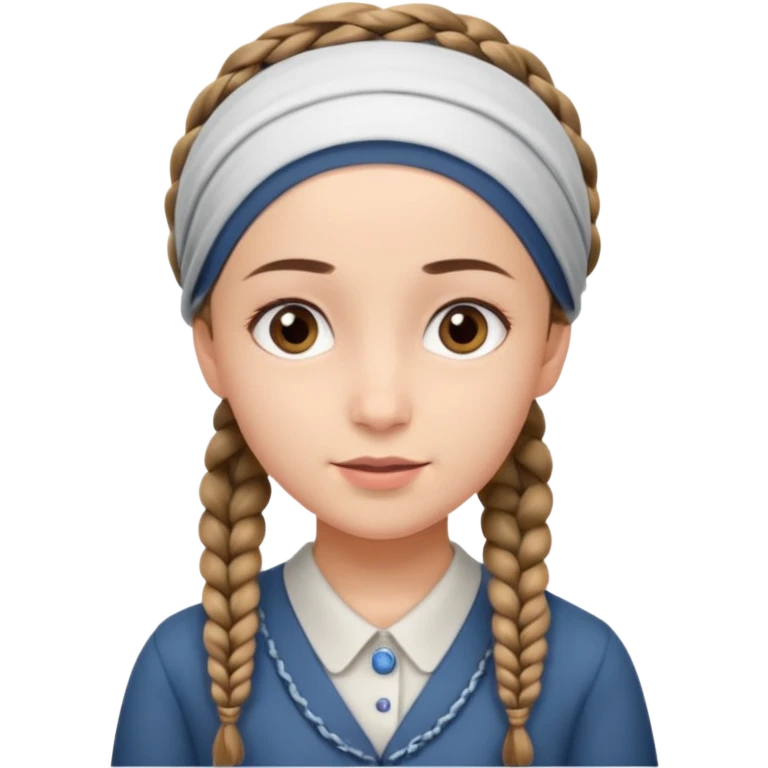 young modest jewish girl braids no headband emoji