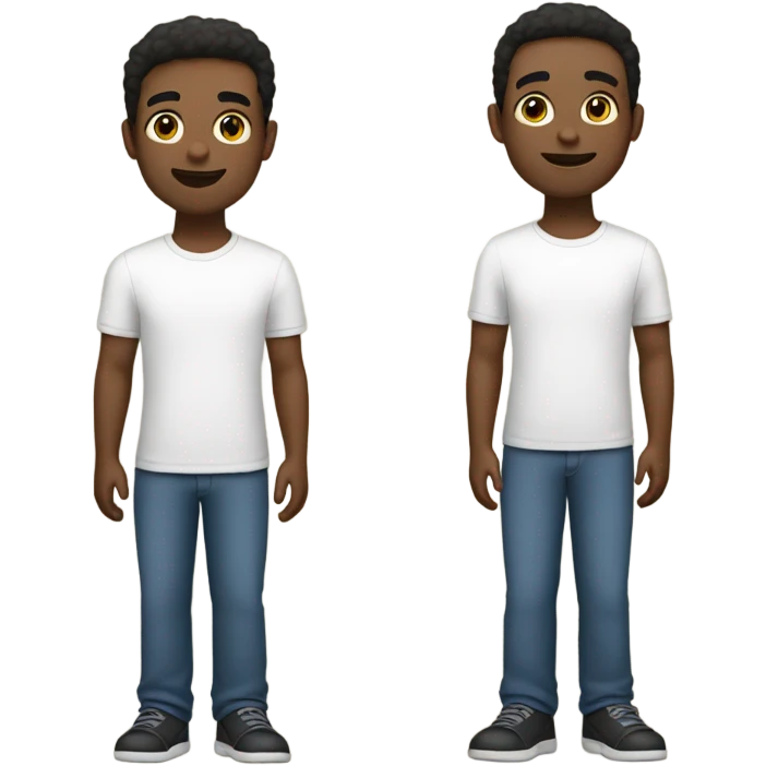 Male twins but one is shorter than the other and the taller one is white  emoji