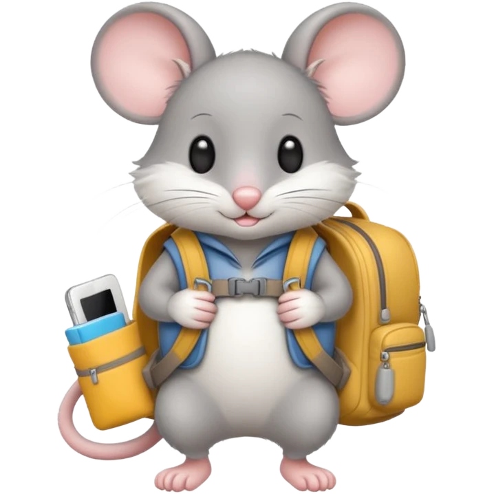 sweet mice with backpack emoji
