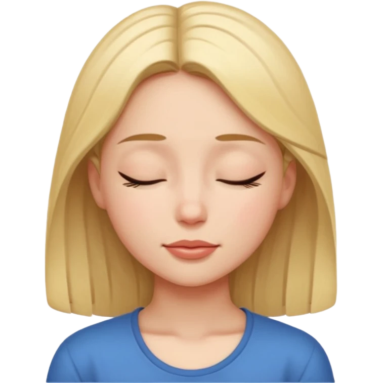 chica tranquila, ojos cerrados, sonrisa leve emoji