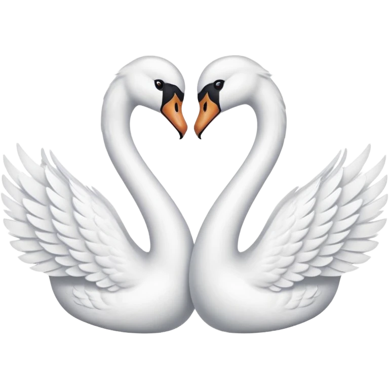 Swans creating heart emoji