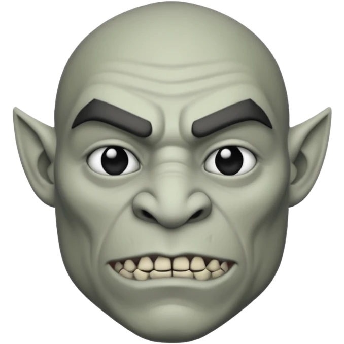 Semi-orco dnd estilo blanco y negro dibujo emoji