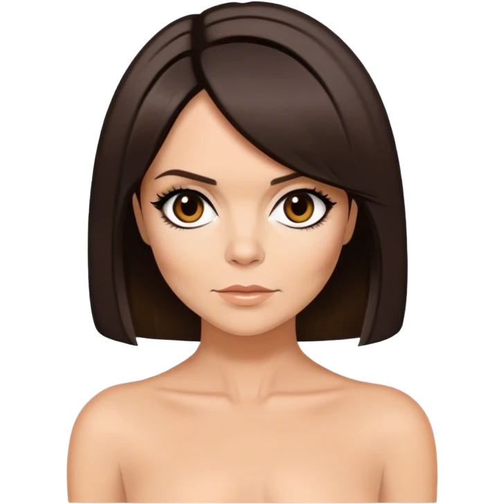 Posh Spice with dark brown hair in a bob cut emoji