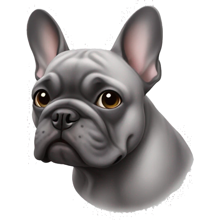 grey french bulldog emoji