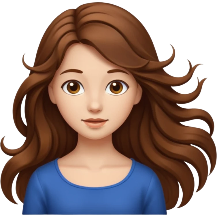 Fammi un avatar che raffiguri me una ragazza con capelli sciolti marroncini emoji