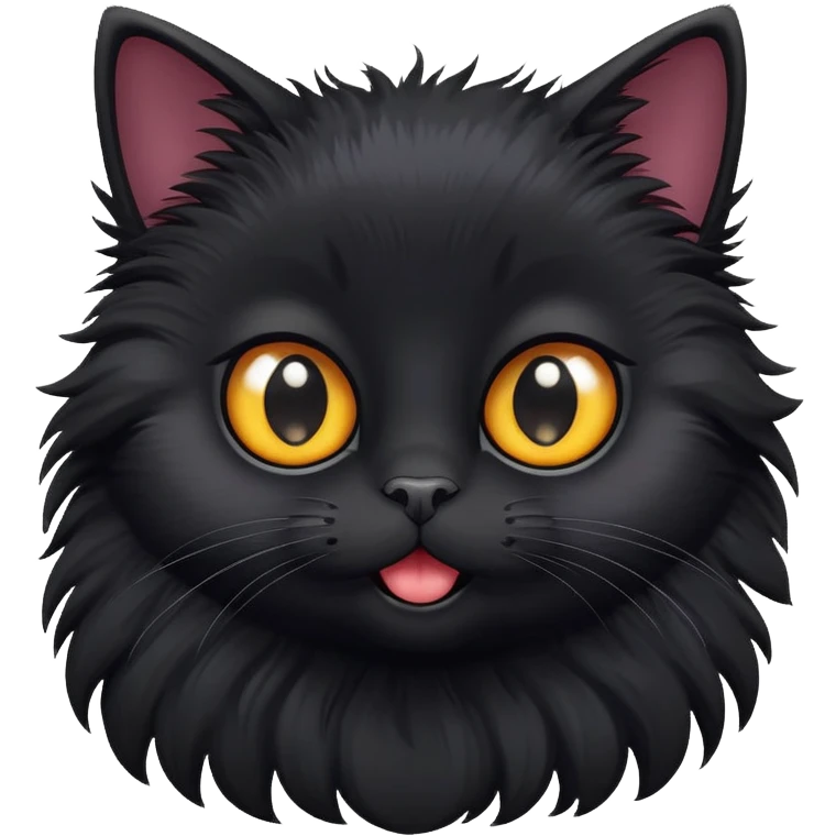 Silly black cat emoji
