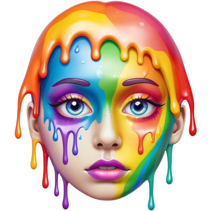 melted rainbow surreal eyes emoji