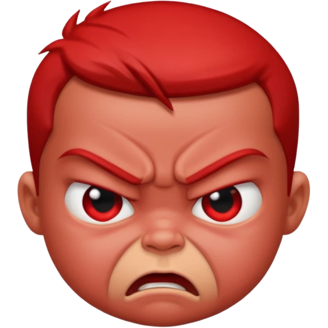a baby all red red angry face  emoji