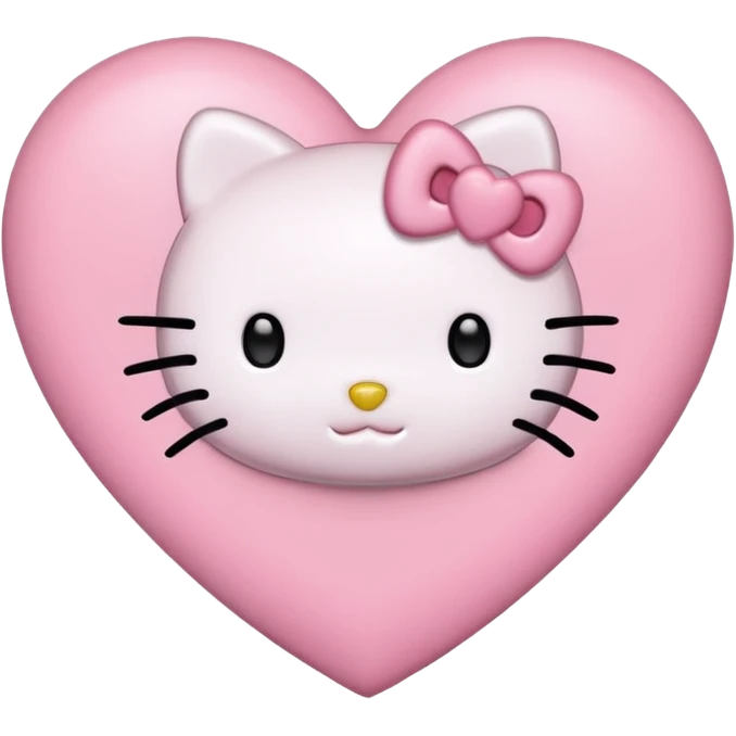 hello kitty heart`no mouth emoji