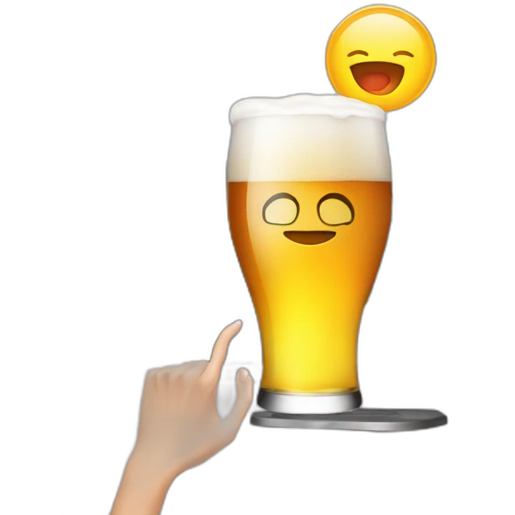 drink beer with woman on LCD emoji