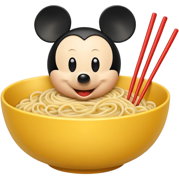 Mickey Mouse bowl noodle yellow bowl emoji