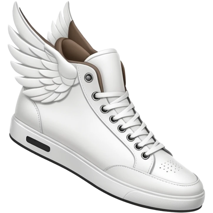 white sneaker with white wing, pointed slightly down emoji