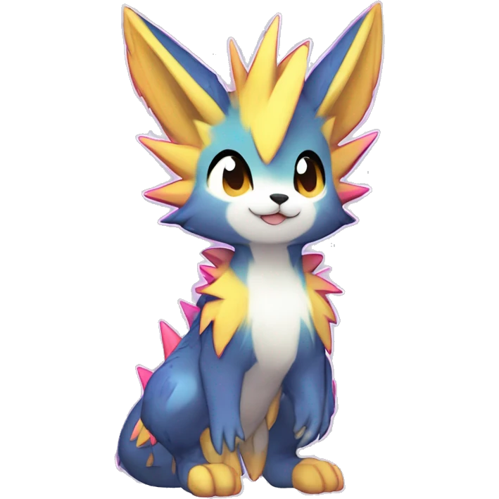 Anthro Scalie Spiky Cool Edgy Magical Shiny Colorful Pastel Sparkle Kemono-style Chibi Fantasy-Animal-Fakémon-Pokémon-Hybrid Fur Sona Aesthetic Full Body emoji