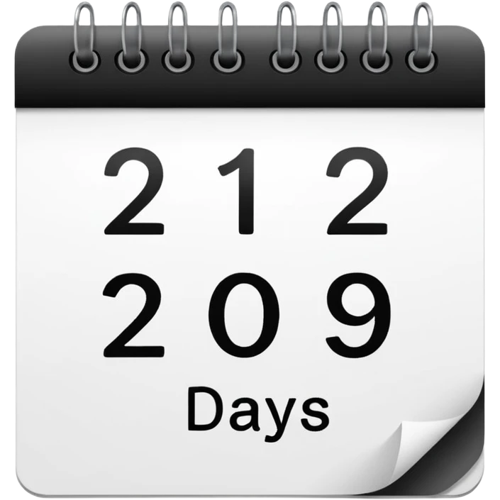 calendar with the words '2 days' typed on it emoji