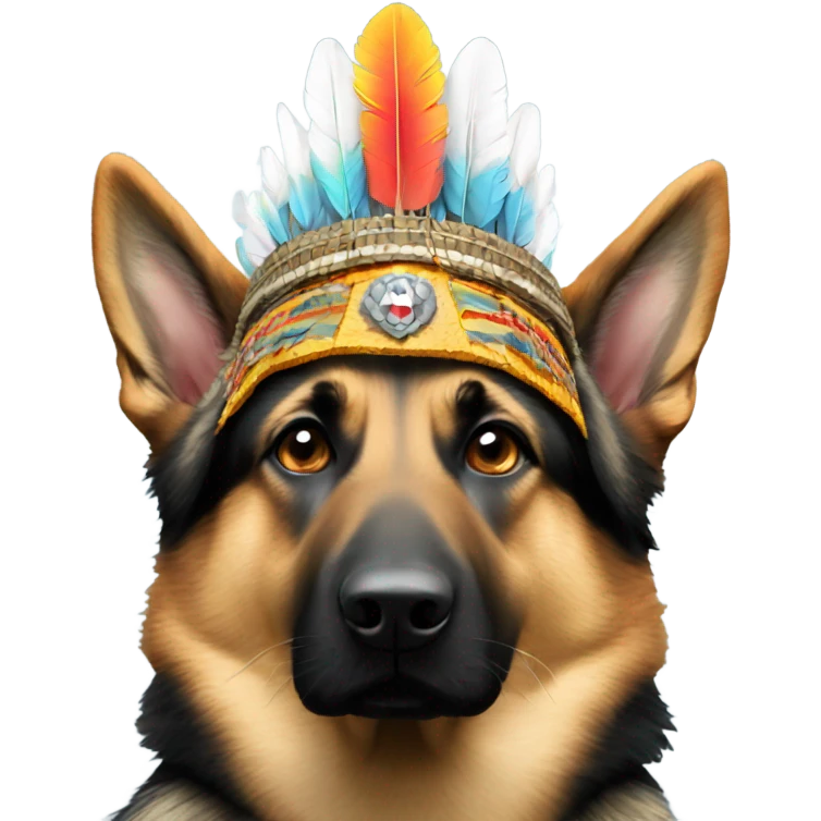 German shepherd chief headdress  emoji